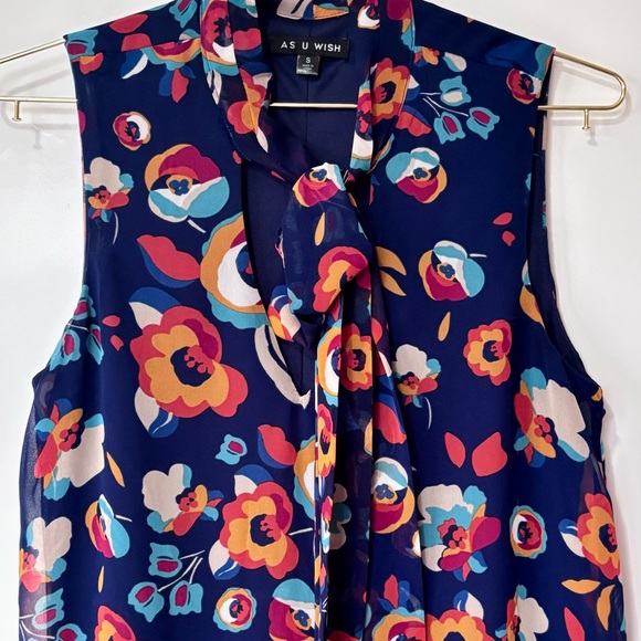 As U Wish| Navy Floral Mini Dress - Picture 4 of 5